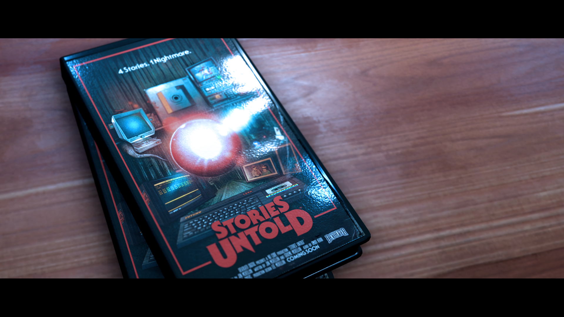 Screenshot from Stories Untold by NoCode, showing the imagined VHS cover of the game